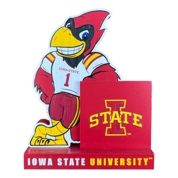 I-State Football Mascot Cy Wood Block Table Top Statue